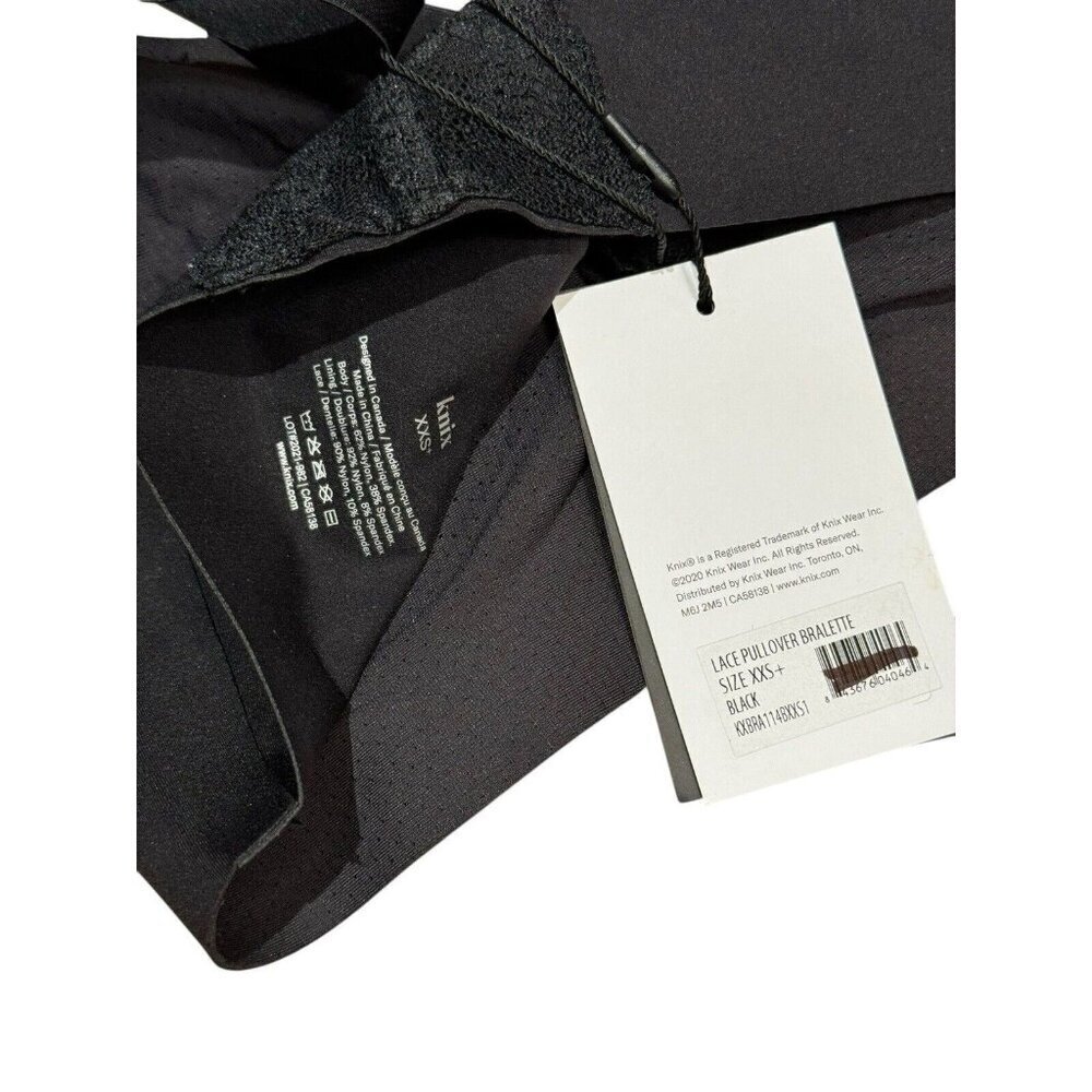 Knix Sz XXS+ Bra lace Racerback Pullover bralette Black New NWT - Picture 3 of 4